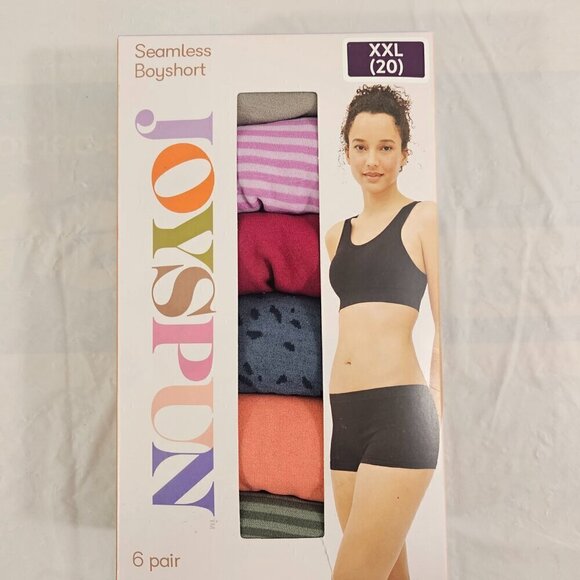 Joyspun Women’s Seamless 6-Pack Multi-Color Boyshorts Panties – Size 2XL(20) - Picture 7 of 9